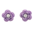 thumbnail image 1 of Mi Amore Flower Stud-Earrings Purple, 1 of 2