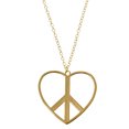 thumbnail image 1 of Mi Amore Gold-Tone Necklace For Women With A Heart Shaped Peace Sign Charm AERON25, 1 of 3
