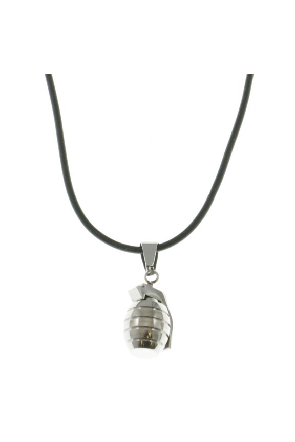 Grenade Adjustable Pendant-Necklace Black & Silver-Tone