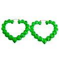 thumbnail image 1 of Mi Amore Heart Dangle-Earrings Green, 1 of 3