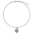 thumbnail image 1 of Mi Amore Heart Glitter Reversable Choker-Necklace Dark-Silver & White, 1 of 3
