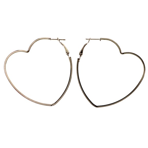 Mi Amore Heart Hoop-Earrings Red/Silver-Tone