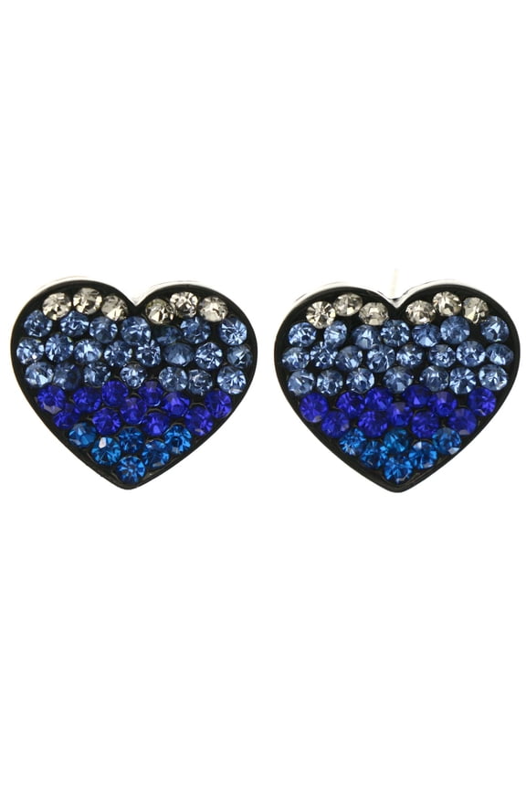 Heart Ombre Stud-Earrings Blue & Black