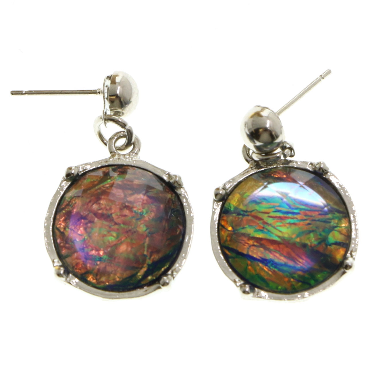 Mi Amore Hologram Dangle-Earrings Multicolor/Silver-Tone  Multicolor Gemstone Dangle Earrings - Silver Tone main image 0