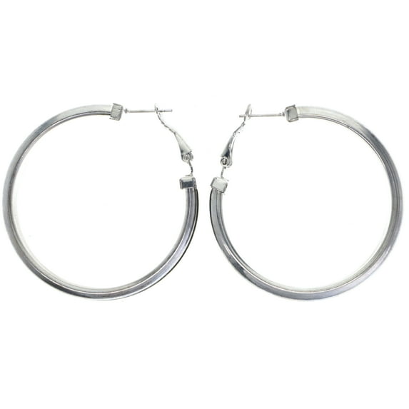 Mi Amore Hoop-Earrings Black/Silver-Tone