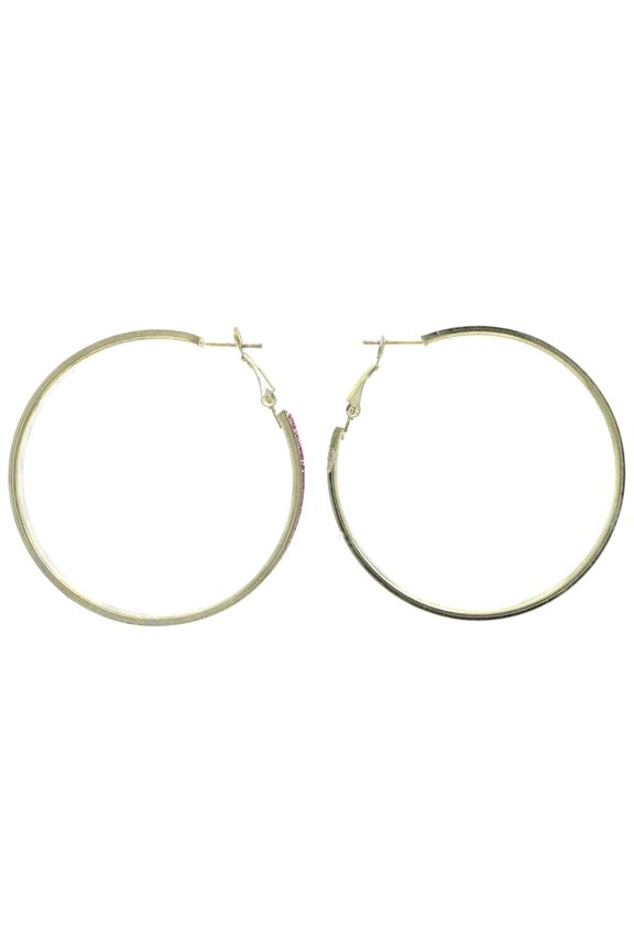 Hoop-Earrings Pink/Gold-Tone