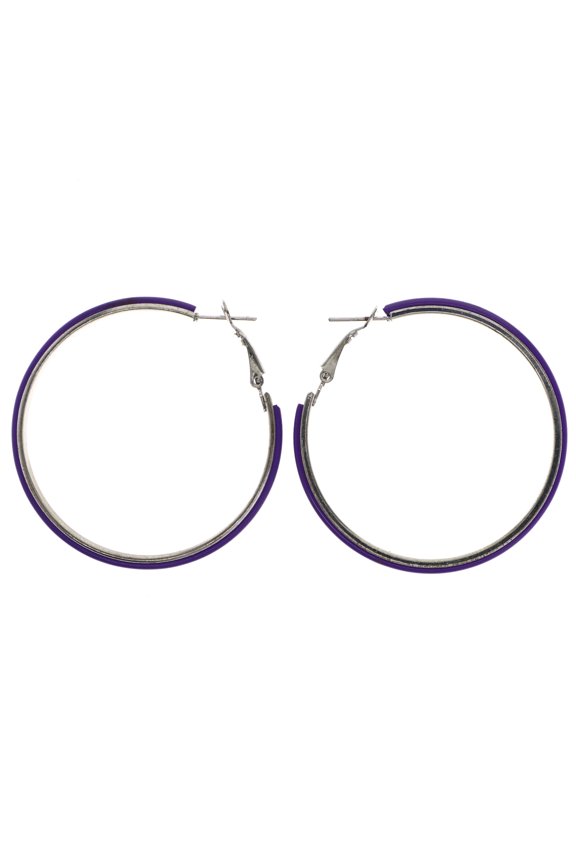 Hoop-Earrings Purple/Silver-Tone