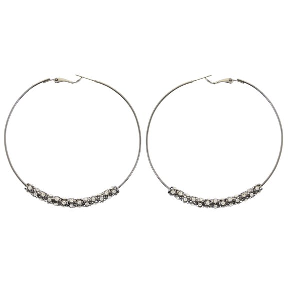 Mi Amore Hoop-Earrings Silver-Tone/Black