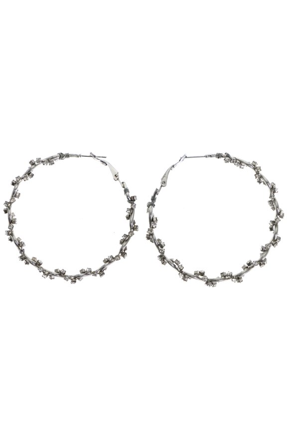 Hoop-Earrings Silver-Tone