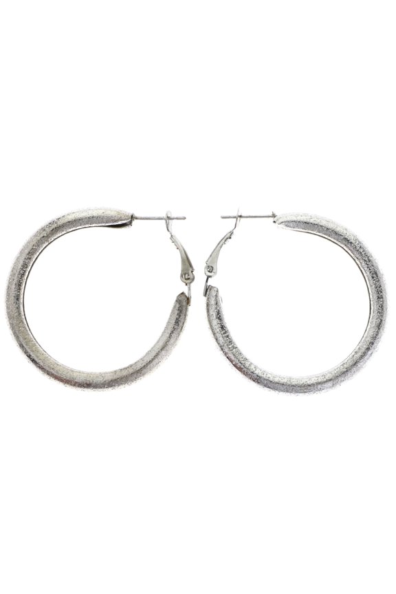 Hoop-Earrings Silver-Tone