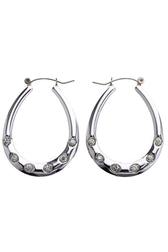 Hoop-Earrings Silver-Tone