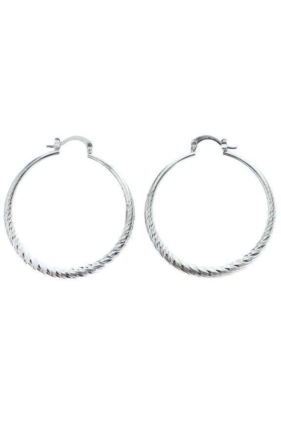 Hoop-Earrings Silver-Tone
