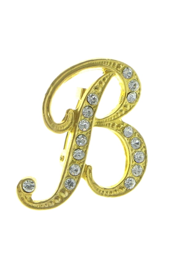 Initial B Brooch-Pin Gold-Tone