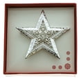 thumbnail image 1 of Mi Amore Intricately Designed Star Brooch-Pin with Crystals Silver-Tone/White, 1 of 2