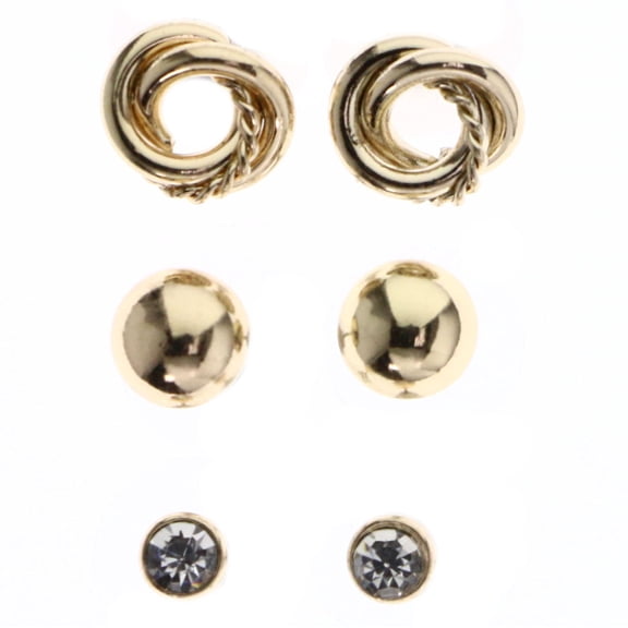 Mi Amore Knot Stud-Earrings Gold-Tone