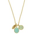 thumbnail image 1 of Mi Amore Leaf Adjustable Pendant-Necklace Gold-Tone & Blue, 1 of 3