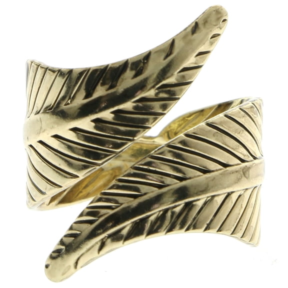 Mi Amore Leaf Sized-Ring Gold-Tone Size 7.00