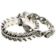 thumbnail image 1 of Mi Amore Leaf Stackable Crystal Multiple-Ring-Set Silver-Tone Size 9.00, 1 of 2