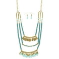 thumbnail image 1 of Mi Amore Leaves Necklace-Earring-Set Blue/Gold-Tone, 1 of 3