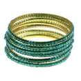 thumbnail image 1 of Mi Amore Multiple-Bracelets Green/Gold-Tone, 1 of 2