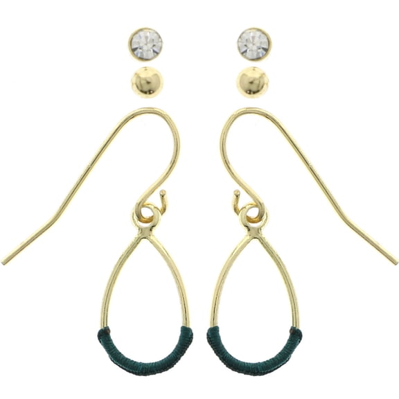 Mi Amore Multiple-Earring-Set Gold-Tone/Green