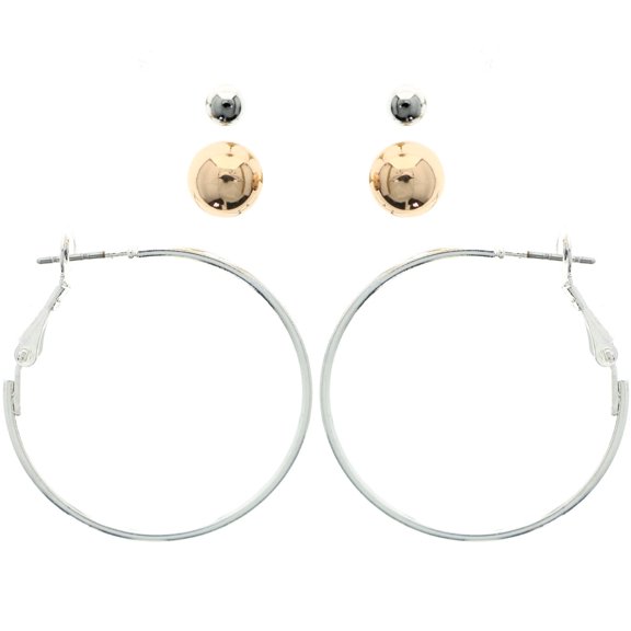 Mi Amore Multiple-Earring-Set Silver-Tone/Bronze-Tone