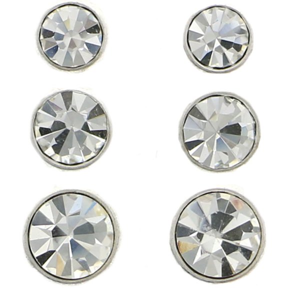 Mi Amore Multiple-Earring-Set Silver-Tone