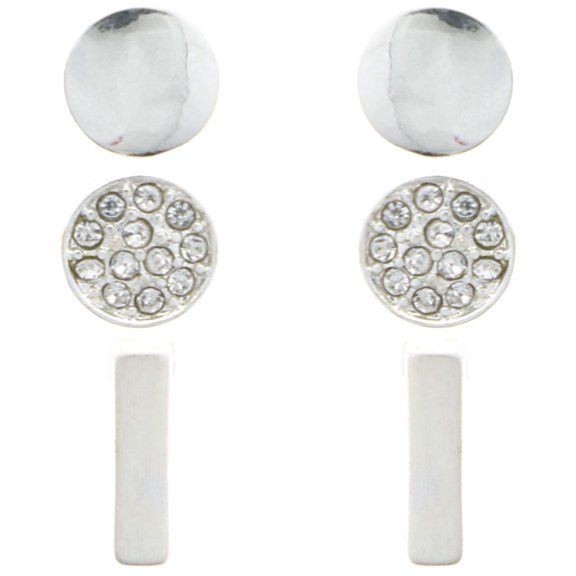 Mi Amore Multiple-Earring-Set Silver-Tone