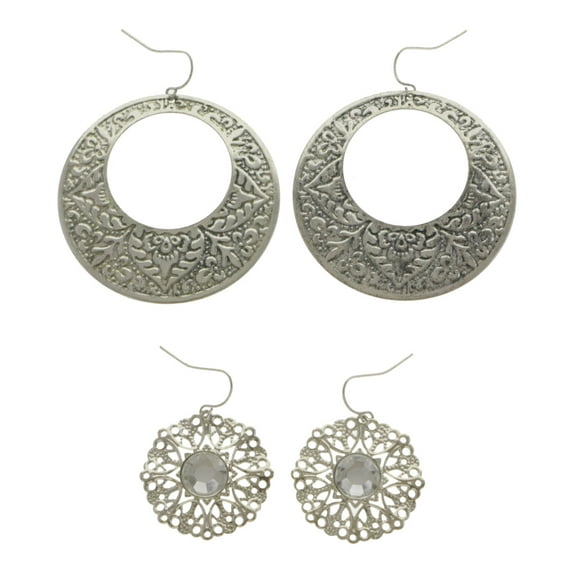 Mi Amore Multiple-Earring-Set Silver-Tone