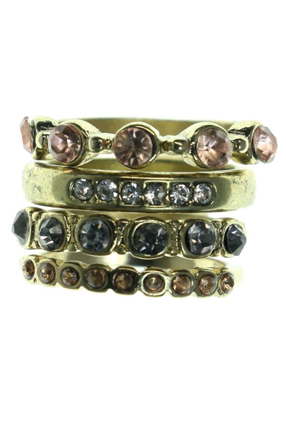 Multiple Ring Set Gold-Tone