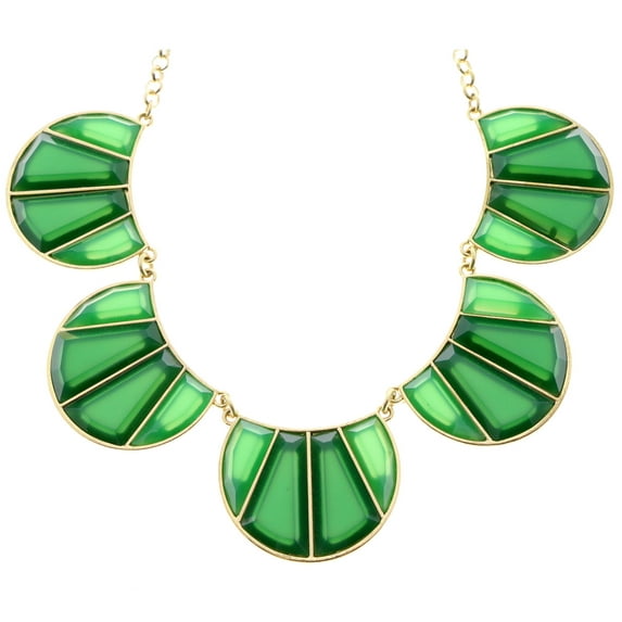 Mi Amore Necklace-Earring-Set Gold-Tone/Green