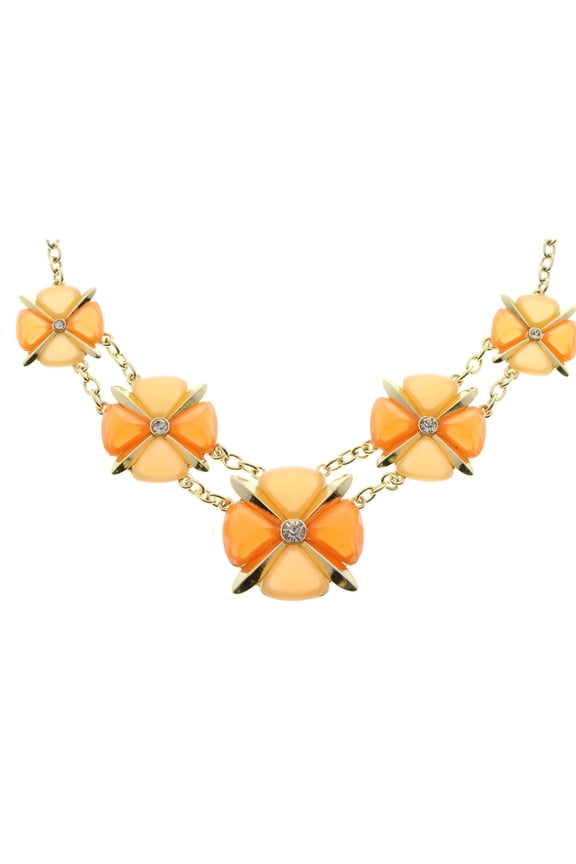 Necklace-Earring-Set Gold-Tone/Orange