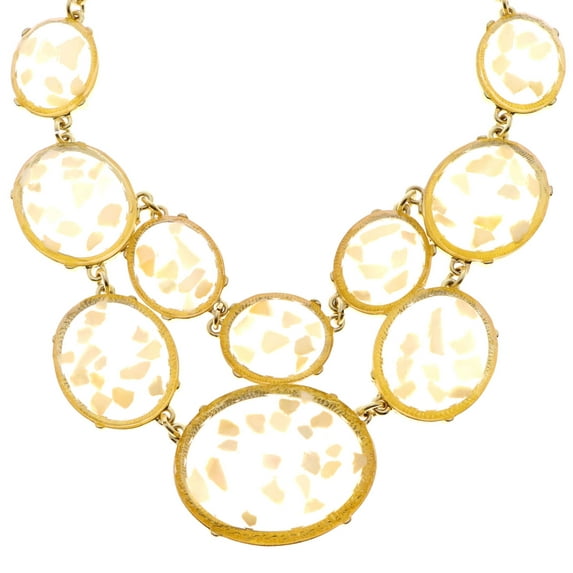 Mi Amore Necklace-Earring-Set Gold-Tone/White