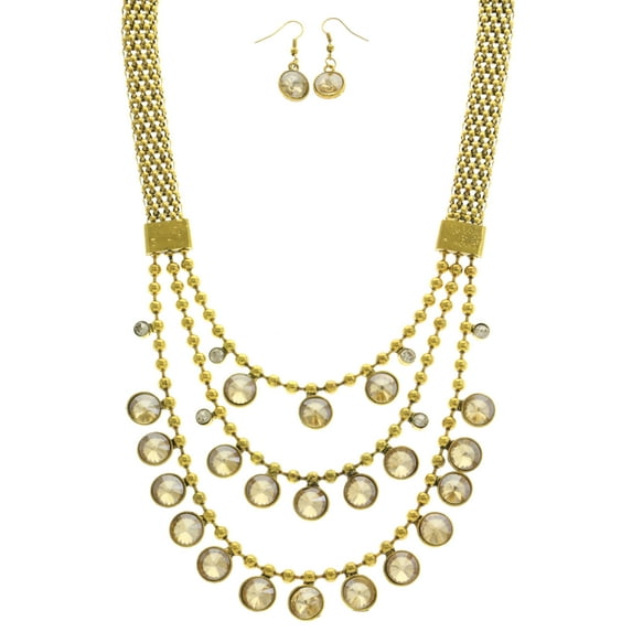Mi Amore Necklace-Earring-Set Gold-Tone