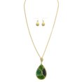thumbnail image 1 of Mi Amore Necklace-Earring-Set Green/Gold-Tone, 1 of 3