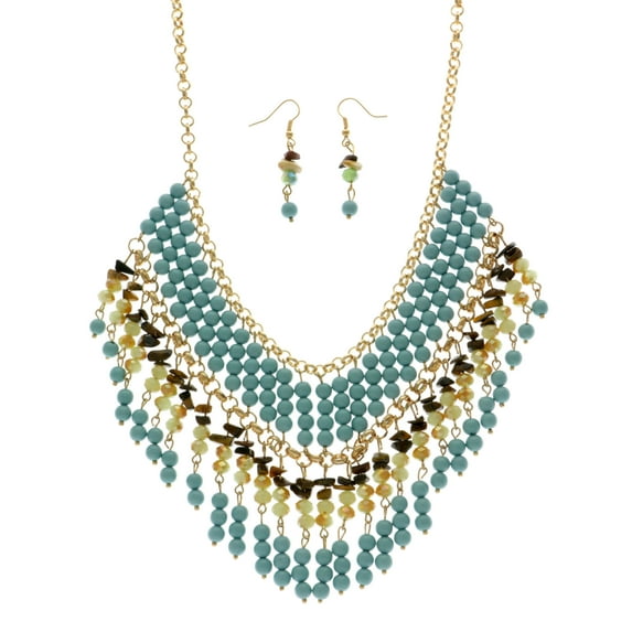 Mi Amore Necklace-Earring-Set Multicolor/Gold-Tone
