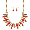 thumbnail image 1 of Mi Amore Necklace-Earring-Set Red/Gold-Tone, 1 of 3