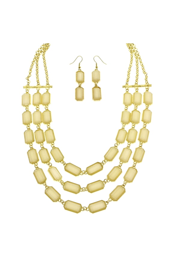 Necklace-Earring-Set Yellow/Gold-Tone