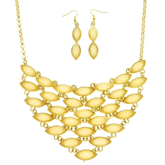 Mi Amore Necklace-Earring-Set Yellow/Gold-Tone