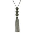 thumbnail image 1 of Mi Amore Rhodium Statement Necklace For Women With Rhinestone And Chain Tassel Accents TMN106, 1 of 3