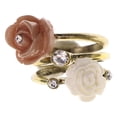 thumbnail image 1 of Mi Amore Rose Crystal Multiple-Ring-Set White & Peach Size 7.00, 1 of 2