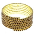 thumbnail image 1 of Mi Amore Seven strand gold-tone coil bracelet with rust colored rhinestone accents 70B6046C-RUST, 1 of 2