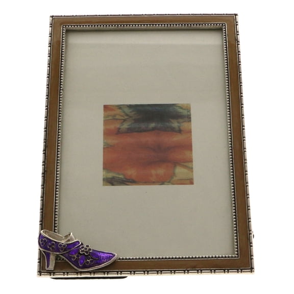 Mi Amore Shoe High Heel Picture-Frame Brown & Purple