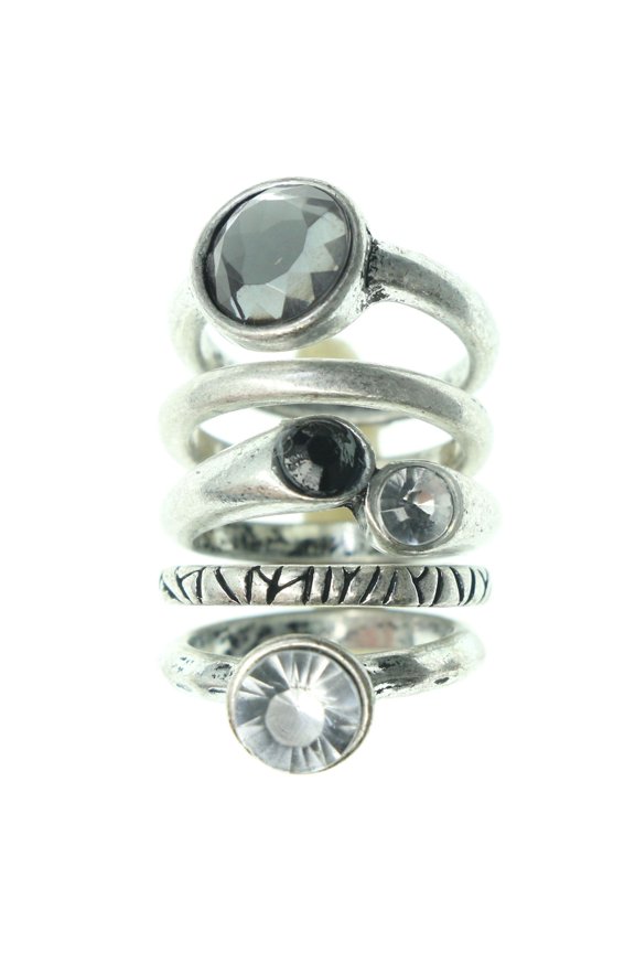 Silver-Tone Multiple Ring Set