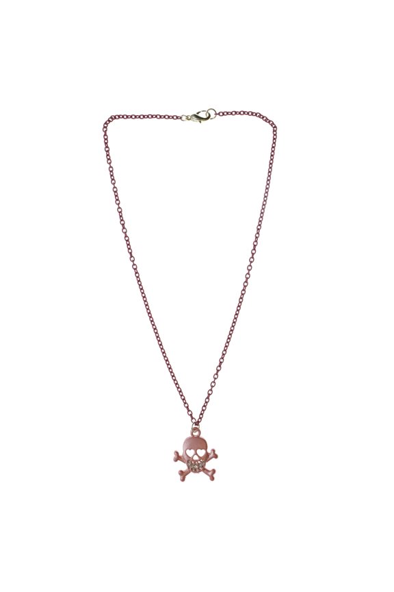 Skull Pendant-Necklace Pink