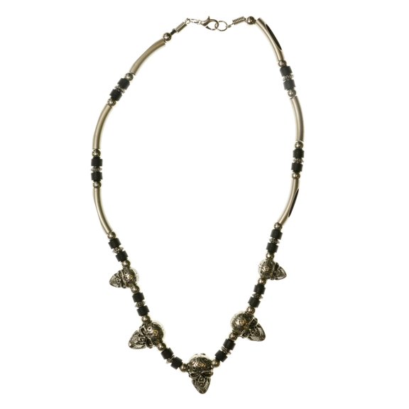 Mi Amore Skulls Statement-Necklace Silver-Tone/Black