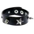 thumbnail image 1 of Mi Amore Spike-studded Star accents Cuff-Bracelet Black & Silver-Tone, 1 of 3