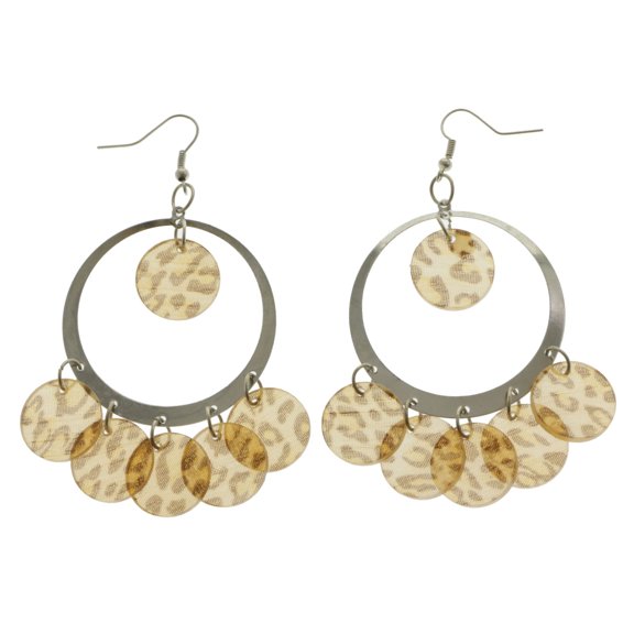 Mi Amore Spotted Drop-Dangle-Earrings Brown/Silver-Tone