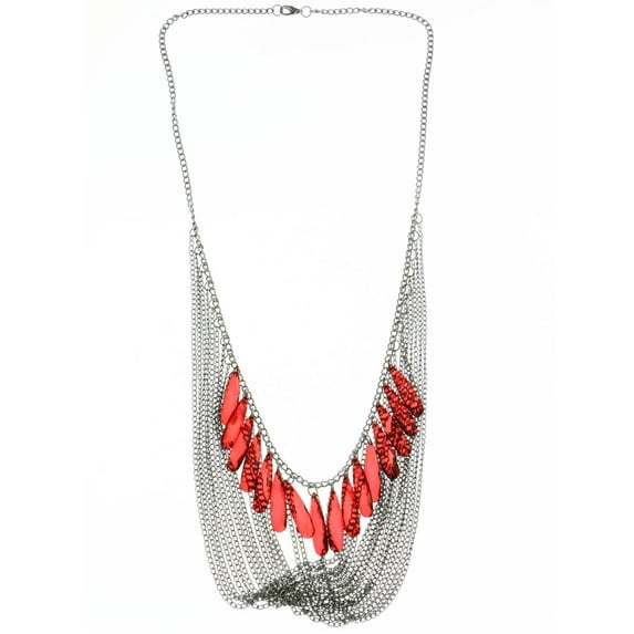 Mi Amore Statement-Necklace Silver-Tone/Red