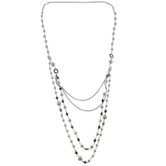 Mi Amore Statement-Necklace White/Silver-Tone